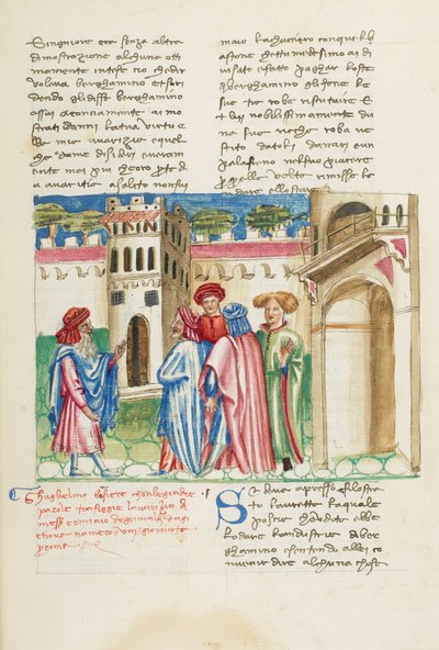 Decameron, Een allegorisch fresco - Guiglielmo Borsiere en Ermino de