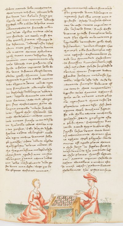 Decameron, Een volley van groen hout: Anichino en Beatrice Galluzzi , Zevende dag, kort verhaal 7. door Giovanni Boccaccio