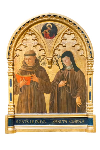 Sint Antonius van Padua en Sint Clara van Assisi door Giovanni Boccati or Boccatto