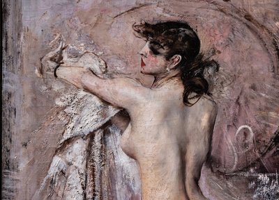 Na het Bad (detail) door Giovanni Boldini