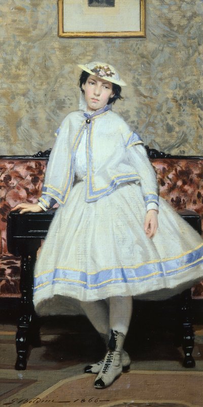 Alaide Banti in het wit door Giovanni Boldini