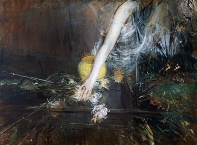 Arm met bloemenvaas, ca. 1910, door Giovanni Boldini, olieverf op doek door Giovanni Boldini