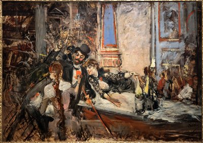 Bij de Folies Bergère door Giovanni Boldini