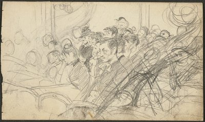 Publiek in een Parijse theater I door Giovanni Boldini