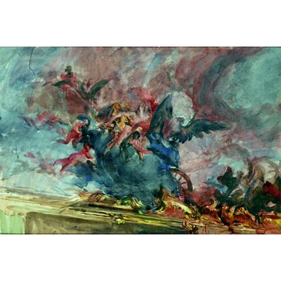 Boldini - PROJET DE DÉCORATIE, DEEL VAN EEN TIEPOLOBESCHERMING door Giovanni Boldini
