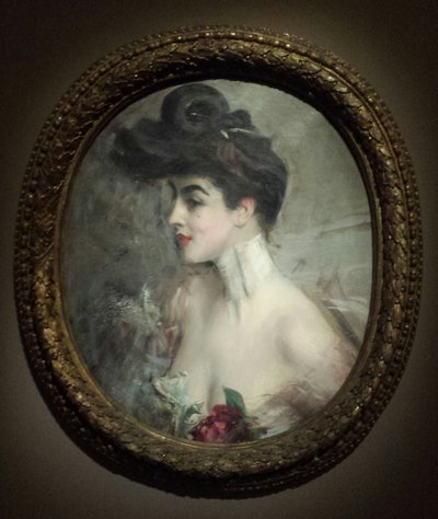 Boldini - Portret van Mme X., met kralenkraag door Giovanni Boldini
