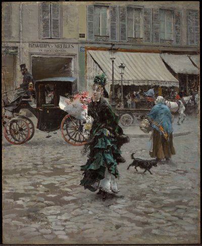 De straat oversteken door Giovanni Boldini