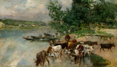 Drinken aan de Seine, c.1874-75 door Giovanni Boldini