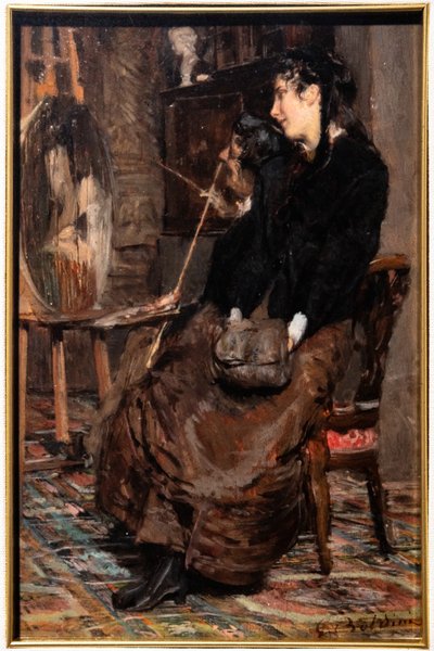 In het Atelier van de Schilder door Giovanni Boldini