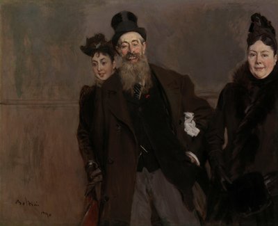 John Lewis Brown met Vrouw en Dochter door Giovanni Boldini