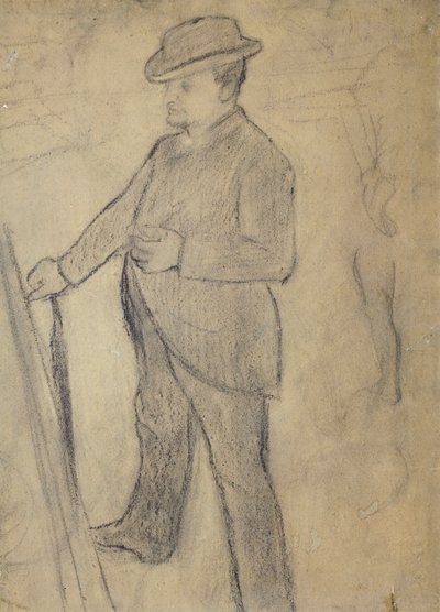 Portret van Boldini, door Edgar Degas (1834-1917), tekening door Giovanni Boldini