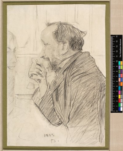 Portret van Edgar Degas aan een cafétafel door Giovanni Boldini