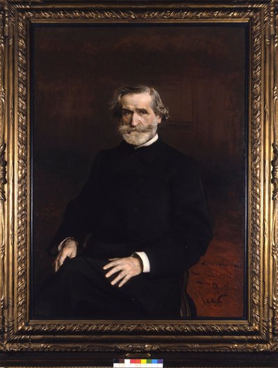 Portret van Giuseppe Verdi (1813 - 1901), Italiaanse componist door Giuseppe Boldini. Casa di riposo per musicisti G. Verdi door Giovanni Boldini