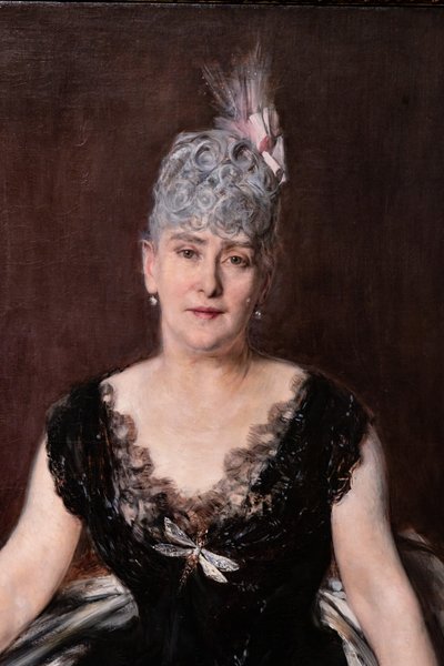 Portret van Madame Seligman, detail door Giovanni Boldini