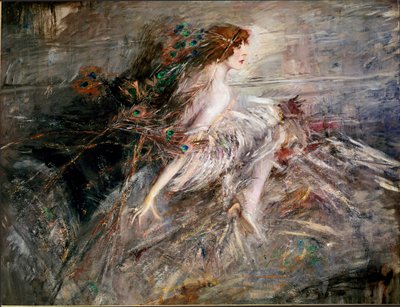 Portret van de Markiezin Casati met Pauwenveren door Giovanni Boldini