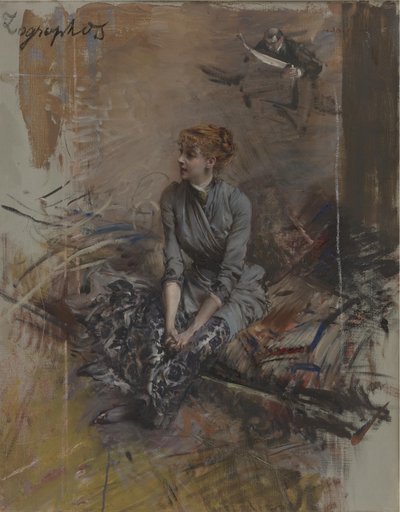 Portret van de actrice Gabrielle Réjane 1856-1920 door Giovanni Boldini