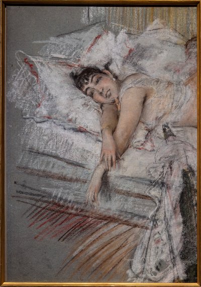 De Gravin van Rasty in Bed door Giovanni Boldini