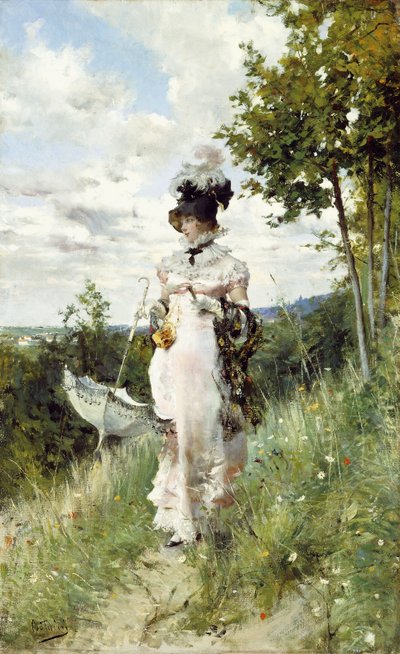 De zomerse wandeling door Giovanni Boldini