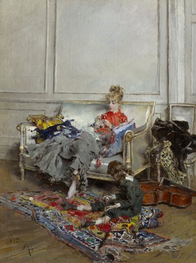 Jonge Vrouw aan het Haken door Giovanni Boldini