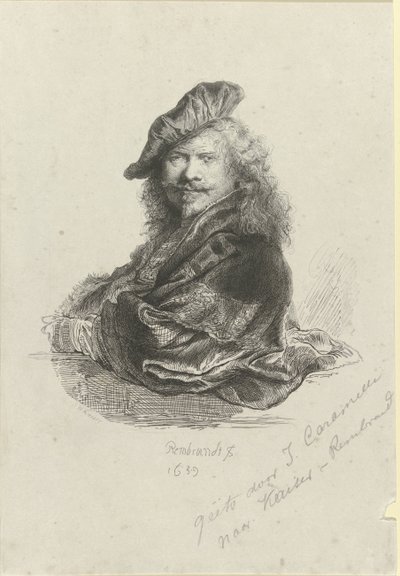 Portret van Rembrandt Harmensz. van Rijn door Giovanni Caramelli