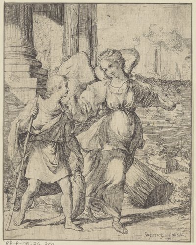 Tobias en de engel door Giovanni Citosibio Guidi