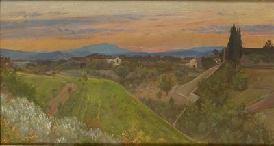 Uitzicht op Monte Amiata, Toscane, ca. 1880 door Giovanni Costa