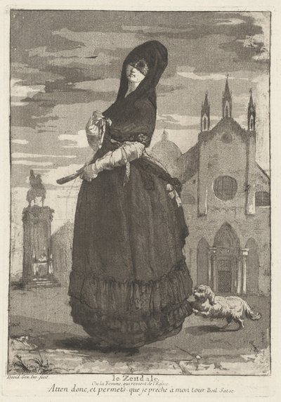 Le Zendale (Vrouw in een Kap, of de Vrouw die Terugkomt van de Kerk) door Giovanni David