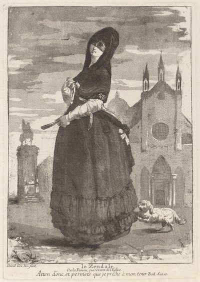 Le Zendale (Vrouw in een kap, of de vrouw die terugkeert van de kerk) door Giovanni David