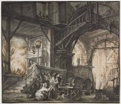 Theaterscène, c.1775-1776 door Giovanni David