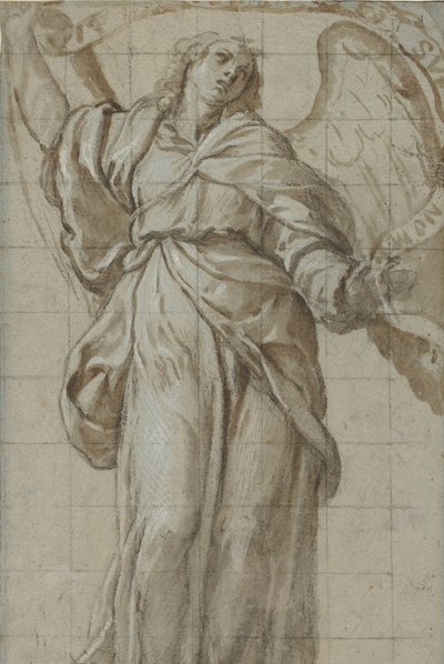 Staande Engel met een Rol door Giovanni Domenico Caresana