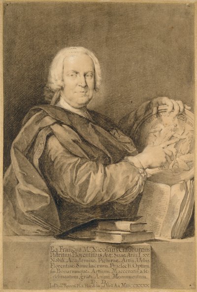 Portret van Cavaliere Francesco Maria Niccolò Gabburri door Giovanni Domenico Ferretti