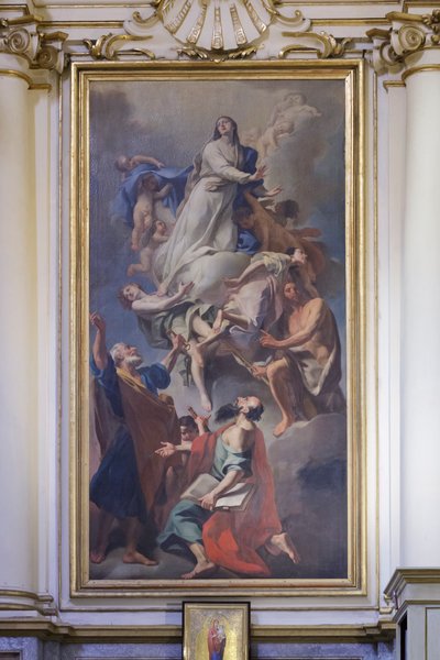 Schilderij gewijd aan de Maagd, Domenico Pestrini, heiligdom van de Madonna van San Luca door Giovanni Domenico Piestrini
