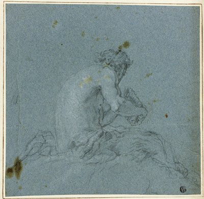 Een Sater die Zijn Fluit Speelt door Giovanni Domenico Tiepolo