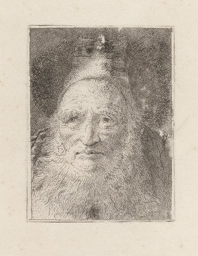 Bejaarde man met baard en hoed, uit de Raccolta di Teste (Verzameling van hoofden) door Giovanni Domenico Tiepolo