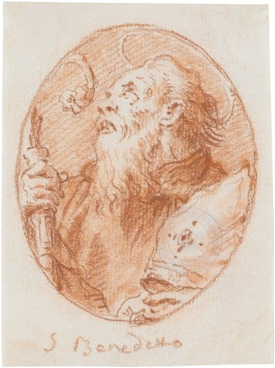 De heilige Benedictus door Giovanni Domenico Tiepolo