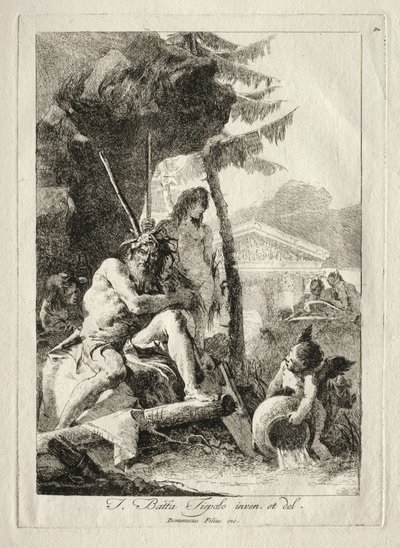 Figures Fluviales door Giovanni Domenico Tiepolo