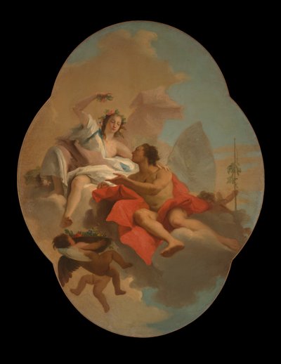 Flora en Zephyr door Giovanni Domenico Tiepolo