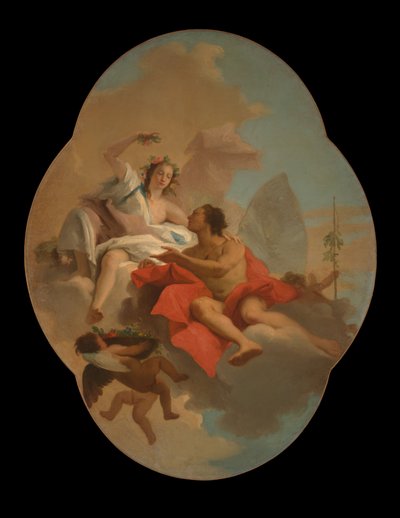 Flora und Zephyr door Giovanni Domenico Tiepolo