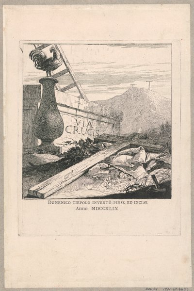 Frontispice van de Via crucis (Kruiswegstaties) door Giovanni Domenico Tiepolo