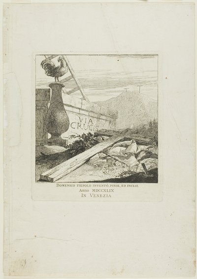 Frontispice voor Kruiswegstaties door Giovanni Domenico Tiepolo
