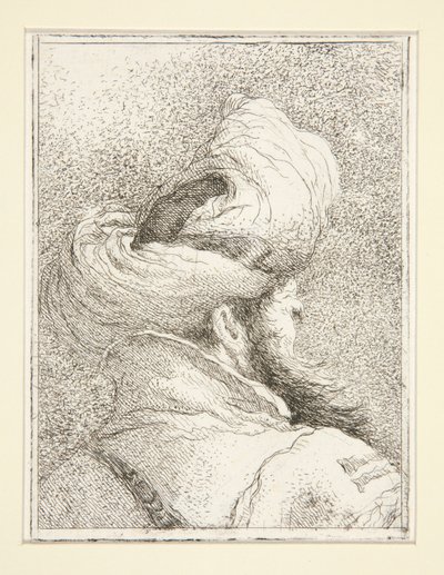 Hoofd van een Turk, uit de serie Raccolta di Teste, Libro Secondo (Collectie van Hoofden, Boek Twee) door Giovanni Domenico Tiepolo