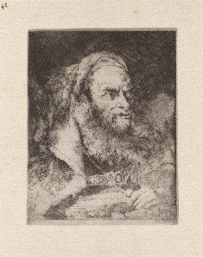 Hoofd van een oosterling, een boek in de hand, uit de Raccolta di Teste (Collectie van hoofden) door Giovanni Domenico Tiepolo