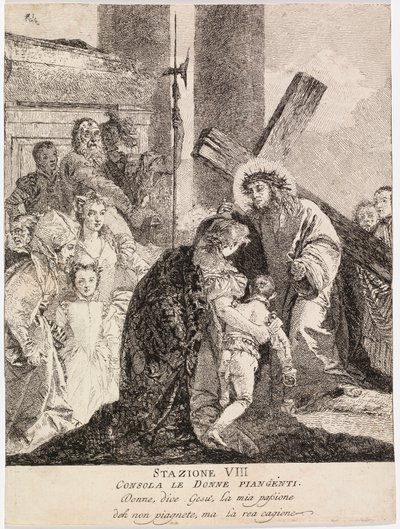 Jezus troost de wenende vrouwen van Jeruzalem door Giovanni Domenico Tiepolo
