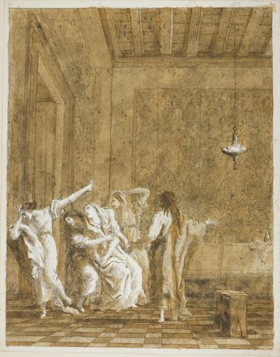 Jezus in het Huis van Jairus door Giovanni Domenico Tiepolo