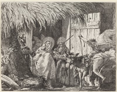 Jozef en Maria Bereiden Zich Voor om te Vertrekken door Giovanni Domenico Tiepolo