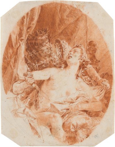 Juno Lucina werden Geschenke überreicht door Giovanni Domenico Tiepolo