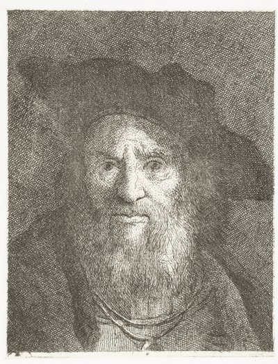 Man met baret door Giovanni Domenico Tiepolo
