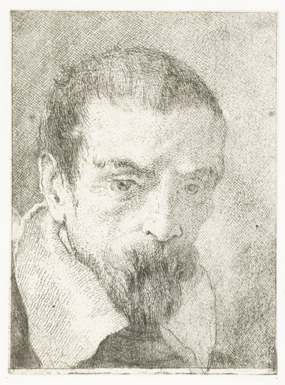 Man met kleine baard zonder hoofddeksel door Giovanni Domenico Tiepolo