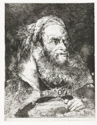 Man met opengeslagen boek door Giovanni Domenico Tiepolo