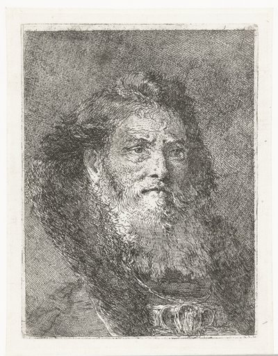 Man zonder hoofddeksel door Giovanni Domenico Tiepolo
